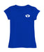 BYU Cougars Hand Sketched Vive La Fete Impressions Artwork Blue Girls Cotton Short Sleeve Tee