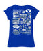 BYU Cougars Hand Sketched Vive La Fete Impressions Artwork Blue Girls Cotton Short Sleeve Tee - Vive La Fête - Online Apparel Store