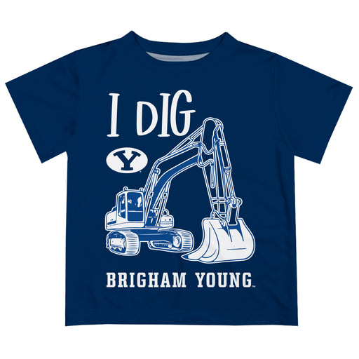 BYU Cougars Vive La Fete Excavator Boys Game Day Blue Short Sleeve Tee