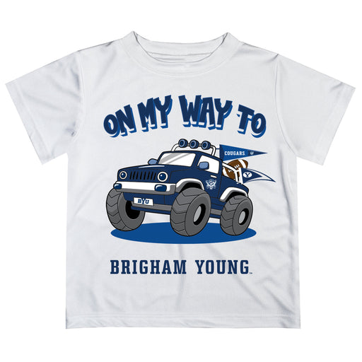 BYU Cougars Vive La Fete Monster Truck Boys Game Day White Short Sleeve Tee