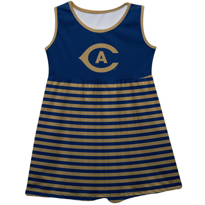 UC Davis Aggies Vive La Fete Girls Game Day Sleeveless Tank Dress Solid Navy Logo Stripes on Skirt - Vive La Fête - Online Apparel Store