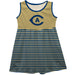 UC Davis Aggies Vive La Fete Girls Game Day Sleeveless Tank Dress Solid Gold Logo Stripes on Skirt
