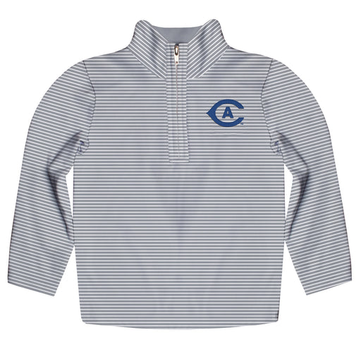 UC Davis Aggies Embroidered Gray Stripes Quarter Zip Pullover
