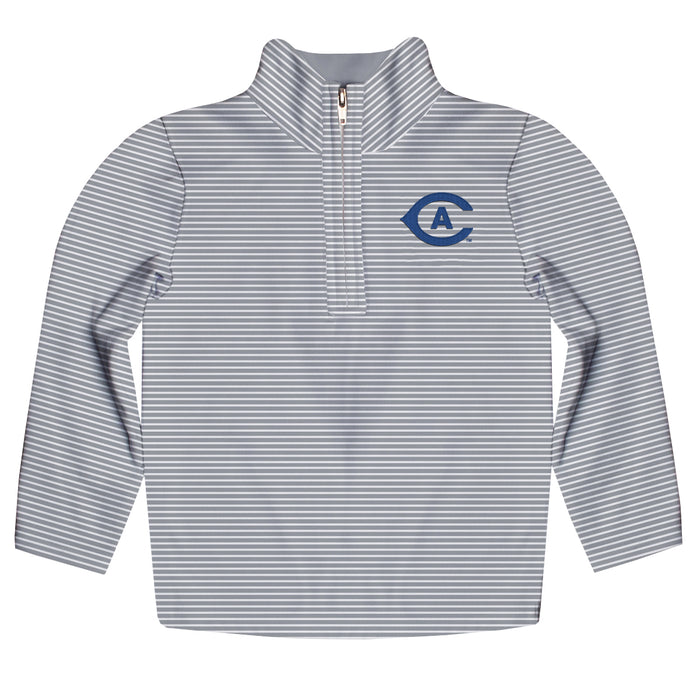 UC Davis Aggies Embroidered Gray Stripes Quarter Zip Pullover