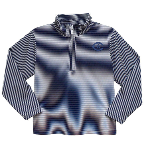 UC Davis Aggies Embroidered Navy Stripes Quarter Zip Pullover