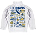UC Davis Aggies Hand Sketched Vive La Fete Impressions Artwork White Boys Quarter Zip Pullover V1 - Vive La Fête - Online Apparel Store
