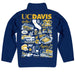 UC Davis Aggies Hand Sketched Vive La Fete Impressions Artwork  Blue Boys Quarter Zip Pullover V1 - Vive La Fête - Online Apparel Store