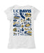 UC Davis Aggies Hand Sketched Vive La Fete Impressions Artwork White Girls Cotton Short Sleeve Tee - Vive La Fête - Online Apparel Store