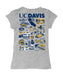 UC Davis Aggies Hand Sketched Vive La Fete Impressions Artwork Grey Girls Cotton Short Sleeve Tee - Vive La Fête - Online Apparel Store