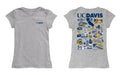 UC Davis Aggies Hand Sketched Vive La Fete Impressions Artwork Grey Girls Cotton Short Sleeve Tee - Vive La Fête - Online Apparel Store