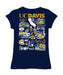 UC Davis Aggies Hand Sketched Vive La Fete Impressions Artwork Navy Girls Cotton Short Sleeve Tee - Vive La Fête - Online Apparel Store