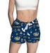 UC Davis Aggies Repeat Print Hand Sketched Vive La Fete Impressions Artwork Womens Blue Lounge Shorts