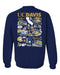 UC Davis Aggies Hand Sketched Artwork Navy Crewneck Sweatshirt for Women - Vive La Fête - Online Apparel Store