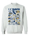 UC Davis Aggies Hand Sketched Vive La Fete Impressions White Cotton Crewneck Sweatshirt for Women