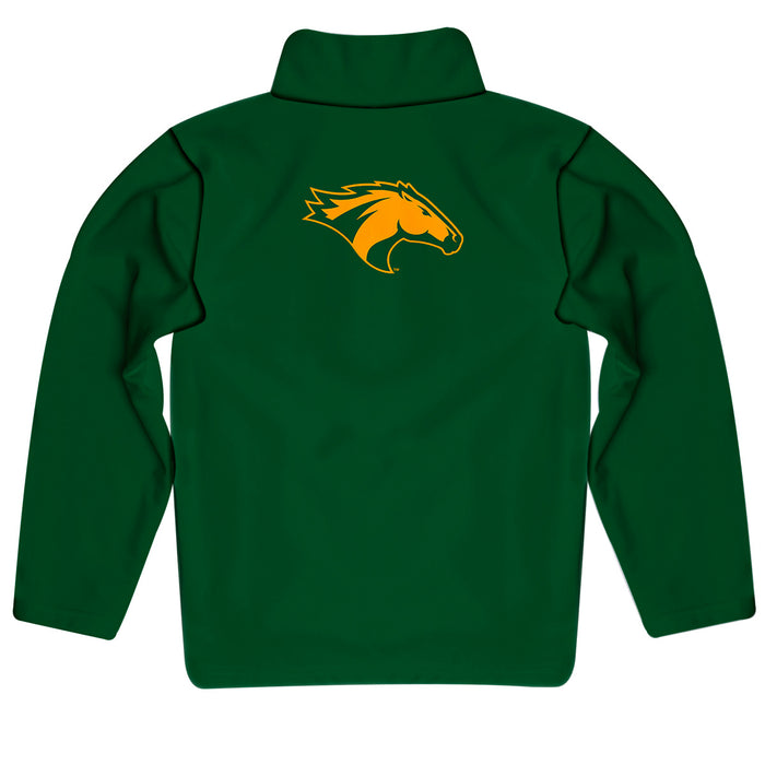 Cal Poly California State Polytechnic Pomona Broncos Vive La Fete Game Day Solid Green Quarter Zip Pullover Sleeves - Vive La Fête - Online Apparel Store