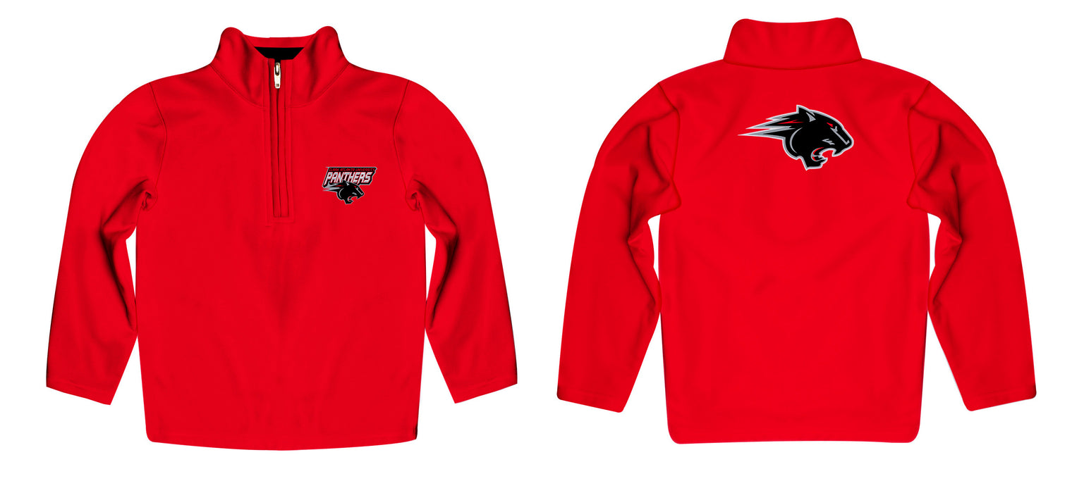 Clark Atlanta University Panthers Vive La Fete Game Day Solid Red Quarter Zip Pullover Sleeves - Vive La Fête - Online Apparel Store