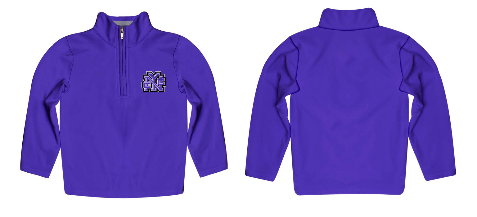 City College of New York Beavers Vive La Fete Game Day Solid Purple Quarter Zip Pullover Sleeves - Vive La Fête - Online Apparel Store