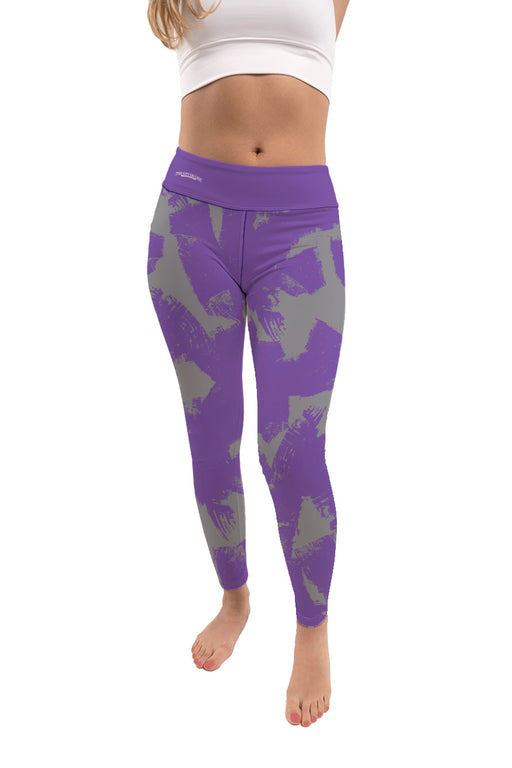 City College of New York Beavers Vive La Fete Paint Brush Logo on Waist Women Purple Yoga Leggings