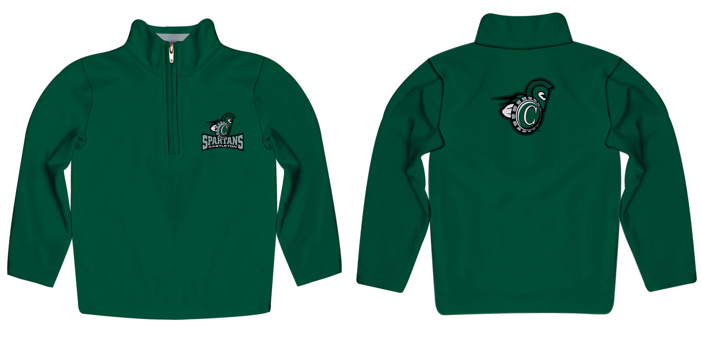 Castleton University Spartans Vive La Fete Game Day Solid Green Quarter Zip Pullover Sleeves - Vive La Fête - Online Apparel Store