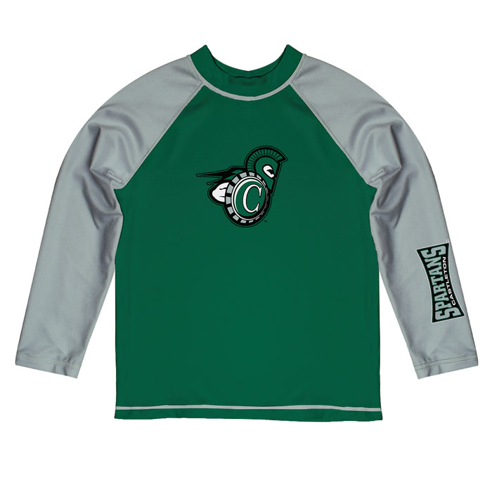 Castleton University Spartans Vive La Fete Logo Green Long Sleeve Raglan Rashguard