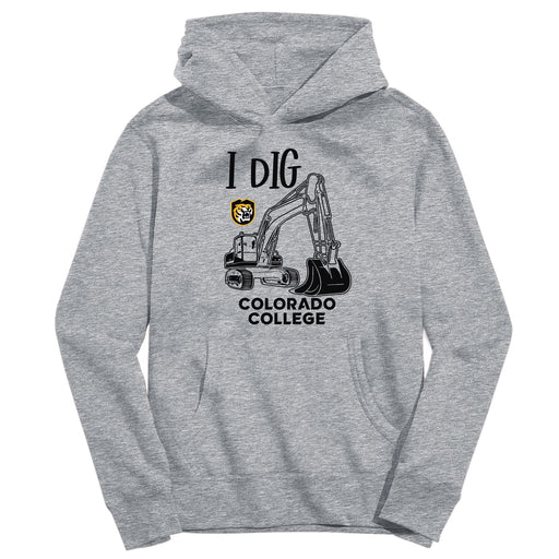 Colorado College Tigers Excavator Heather Grey Cotton Youth Hoodie