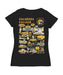 Colorado College Tigers Hand Sketched Vive La Fete Impressions Artwork Black Women Cotton Short Sleeve V-Neck Tshirt - Vive La Fête - Online Apparel Store