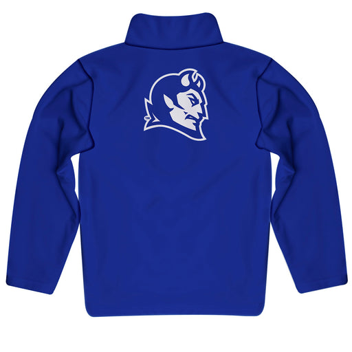 Central Connecticut State Blue Devils CCSU Vive La Fete Game Day Solid Blue Quarter Zip Pullover Sleeves - Vive La Fête - Online Apparel Store