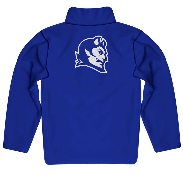 Central Connecticut State Blue Devils CCSU Vive La Fete Game Day Solid Blue Quarter Zip Pullover Sleeves - Vive La Fête - Online Apparel Store