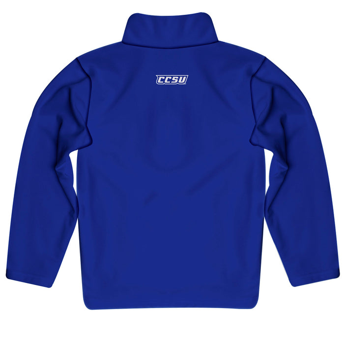 CCSU Blue Devils Vive La Fete Logo and Mascot Name Womens Blue Quarter Zip Pullover - Vive La Fête - Online Apparel Store
