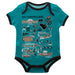 Coastal Carolina Chanticleers Hand Sketched Vive La Fete Impressions Artwork Infant Teal Short Sleeve Onesie Bodysuit