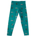 Coastal Carolina Chanticleers Vive La Fete Girls All Over Two Logos Elastic Waist Classic Play Teal Leggings Tights
