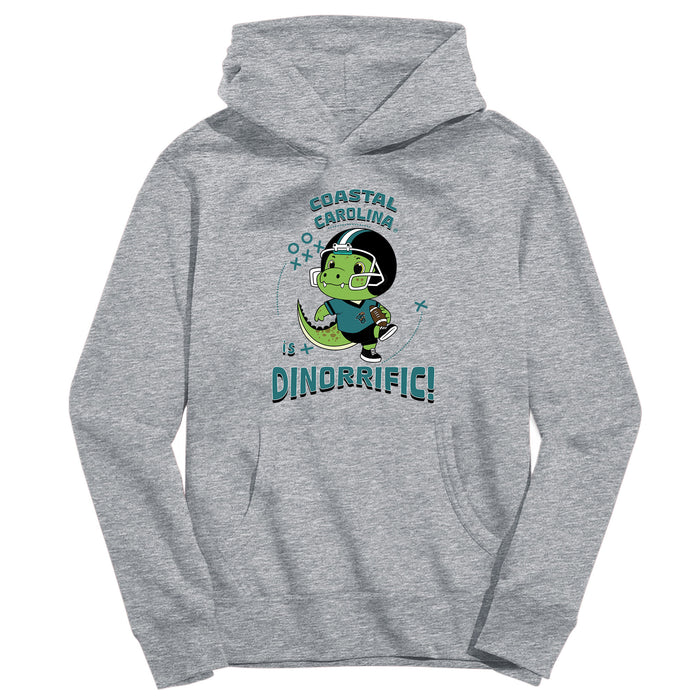 Coastal Carolina Chanticleers CCU Dinorrific Heather Grey Cotton Youth Hoodie