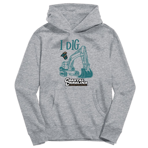 Coastal Carolina Chanticleers CCU Excavator Heather Grey Cotton Youth Hoodie