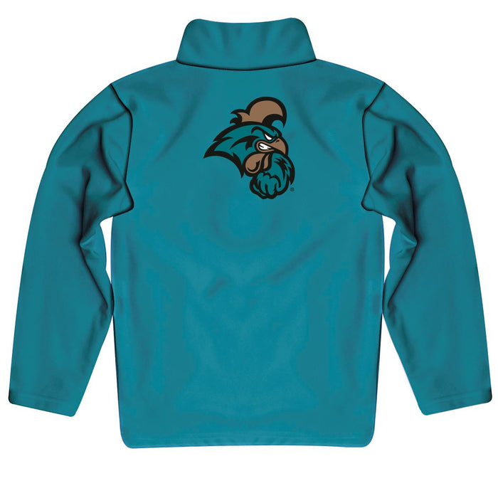 Coastal Carolina Chanticleers CCU Vive La Fete Game Day Solid Teal Quarter Zip Pullover Sleeves - Vive La Fête - Online Apparel Store