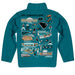 Coastal Carolina Chanticleers CCU Hand Sketched Vive La Fete Impressions Artwork  Teal Boys Quarter Zip Pullover V1 - Vive La Fête - Online Apparel Store