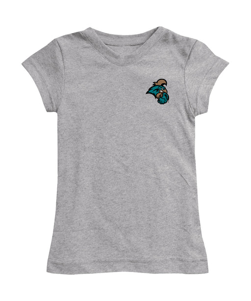 Coastal Carolina Chanticleers CCU Hand Sketched Vive La Fete Impressions Artwork Grey Girls Cotton Short Sleeve Tee