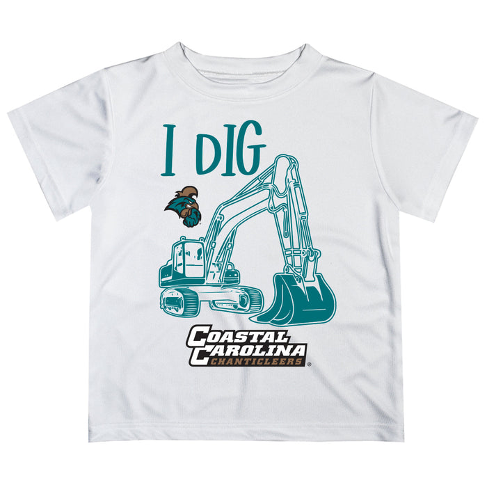 Coastal Carolina Chanticleers CCU Vive La Fete Excavator Boys Game Day White Short Sleeve Tee