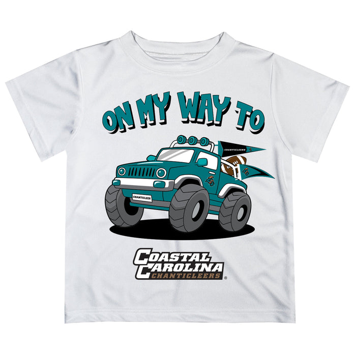Coastal Carolina Chanticleers CCU Vive La Fete Monster Truck Boys Game Day White Short Sleeve Tee