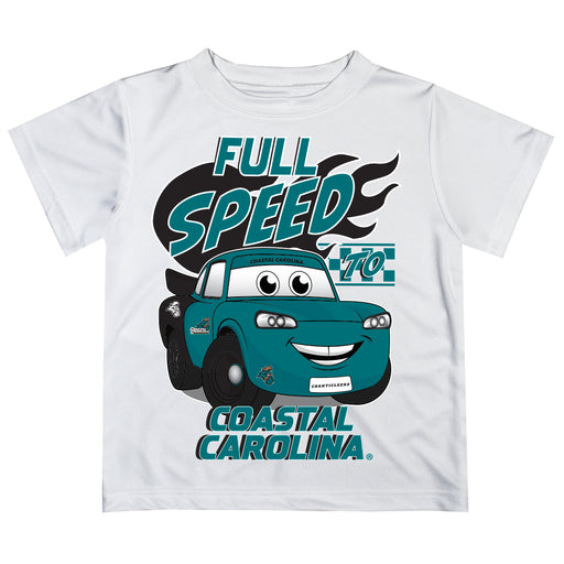 Coastal Carolina Chanticleers CCU Vive La Fete Toy Racing Car Boys Game Day White Short Sleeve Tee