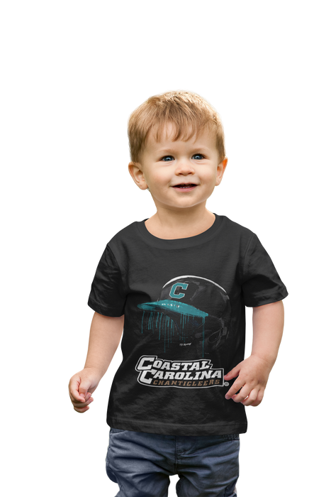 Coastal Carolina Chanticleers CCU Original Dripping Baseball Helmet Black T-Shirt Cotton by Vive La Fete - Vive La Fête - Online Apparel Store