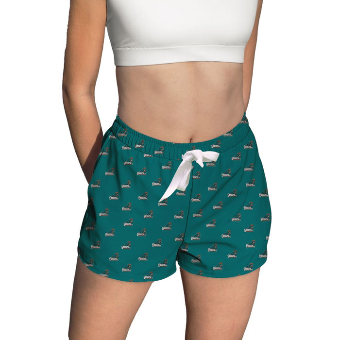 Coastal Carolina Chanticleers CCU Vive La Fete Game Day All Over Logo Women Teal Lounge Shorts