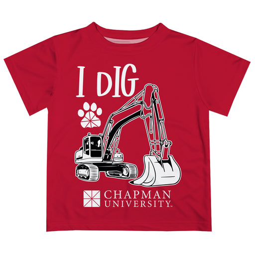 Chapman University Panthers Vive La Fete Excavator Boys Game Day Red Short Sleeve Tee