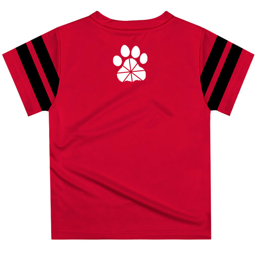 Chapman Panthers Vive La Fete Boys Game Day Red Short Sleeve Tee with Stripes on Sleeves - Vive La Fête - Online Apparel Store