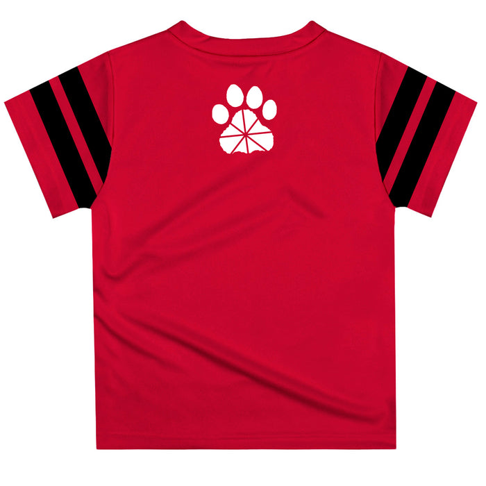 Chapman Panthers Vive La Fete Boys Game Day Red Short Sleeve Tee with Stripes on Sleeves - Vive La Fête - Online Apparel Store
