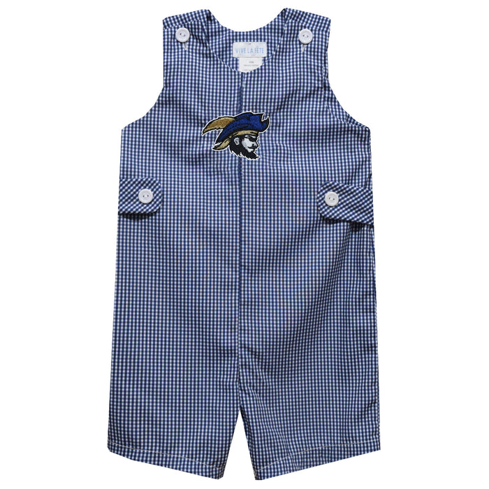 Charleston Southern Buccaneers CSU Embroidered Navy Gingham Boys Jon Jon