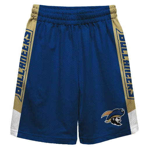 Charleston Southern Buccaneers Vive La Fete Game Day Blue Stripes Boys Solid Gold Athletic Mesh Short