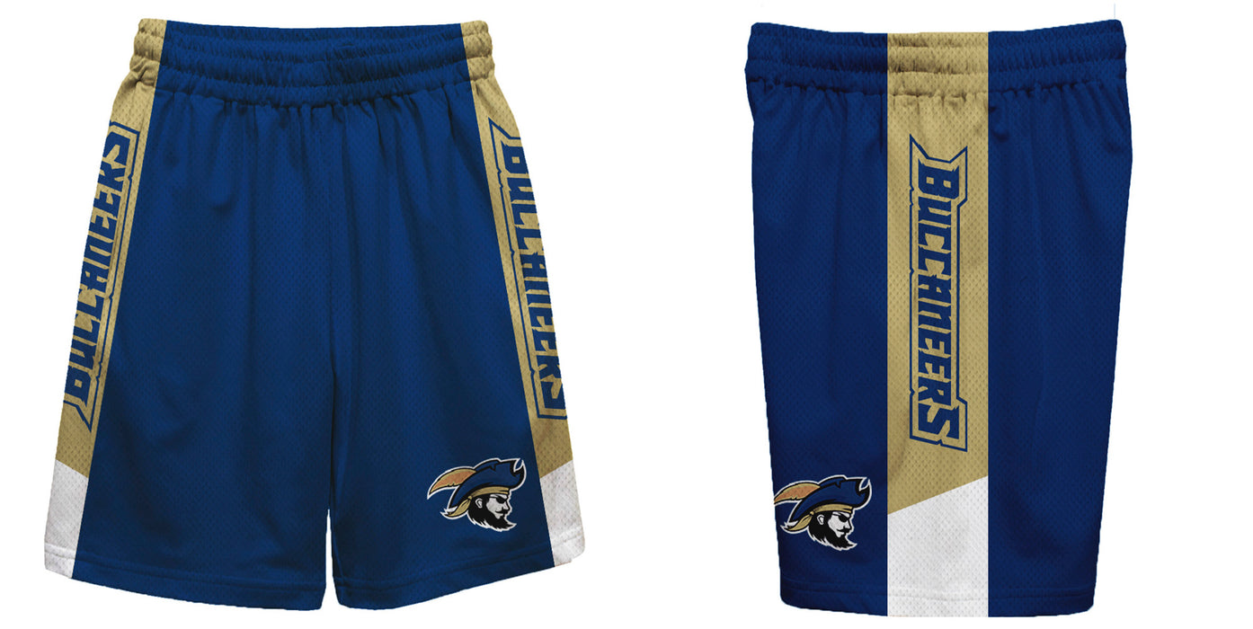Charleston Southern Buccaneers Vive La Fete Game Day Blue Stripes Boys Solid Gold Athletic Mesh Short - Vive La Fête - Online Apparel Store