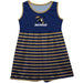 Charleston Southern Buccaneers CSU Vive La Fete Girls Game Day Sleeveless Tank Dress Solid Blue Logo Stripes on Skirt
