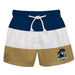 Charleston Southern Buccaneers Vive La Fete Blue White Gold Stripes Swimtrunks V1