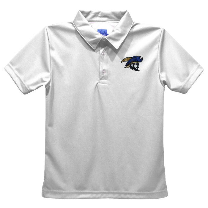 Charleston Southern Buccaneers Embroidered White Short Sleeve Polo Box Shirt